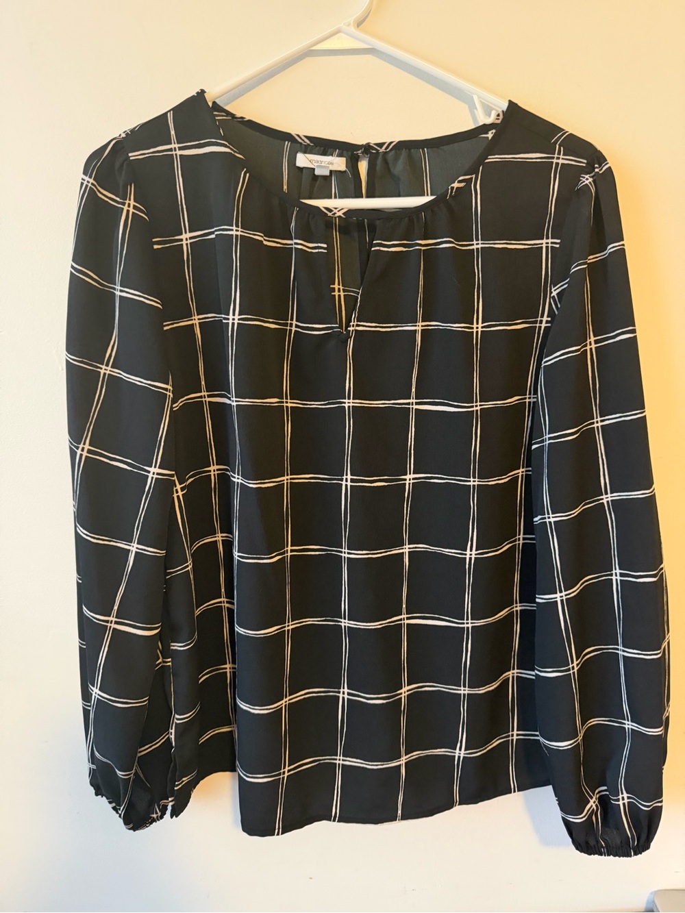 Maurice’s Black and White Grid Blouse M